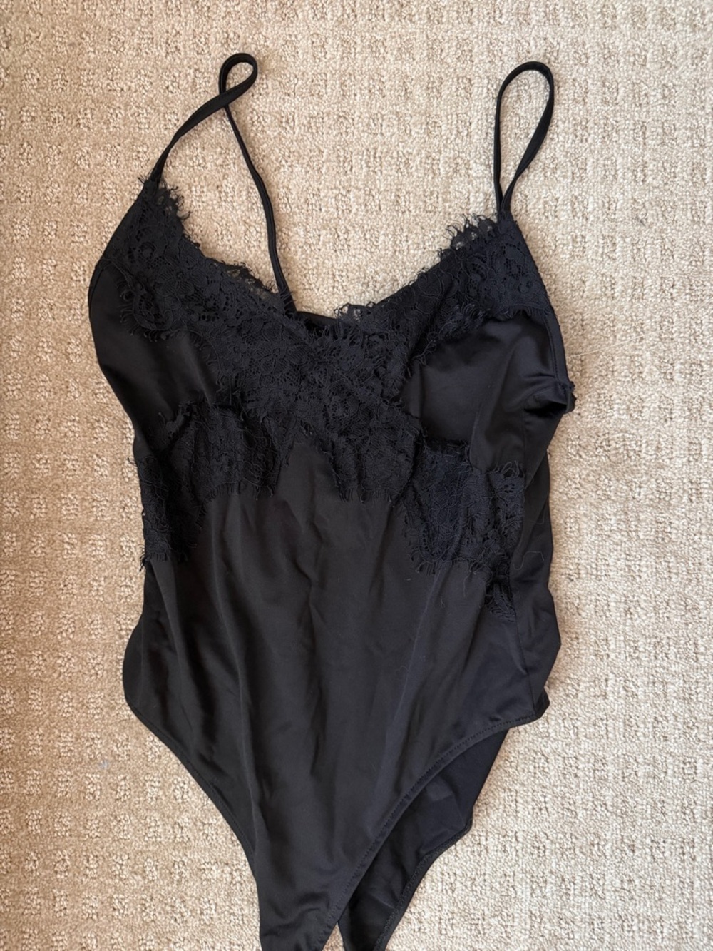 Zara Black Lace Trim Bodysuit